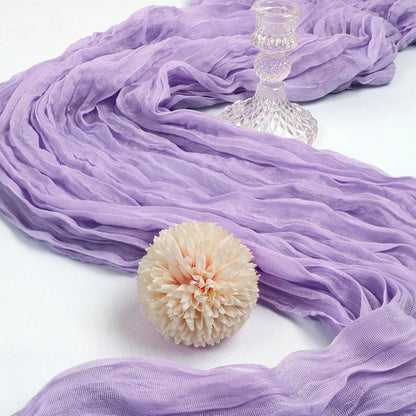 6 Pack 10FT Lavender Purple Cheesecloth Table Runner 120 Inch Gauze Rustic Boho Spring Cheese Cloth Table Runner Sheer Fabric Decorations for Holiday Party Wedding Banquet Bridal Baby Shower Décor