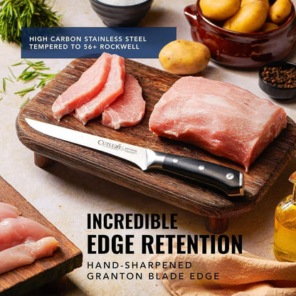 Boning Knife – 6" Razor Sharp Fillet – High Carbon German Steel – Full Tang Ergonomic Handle Design, Grilling Gifts for Men – Artisan Series