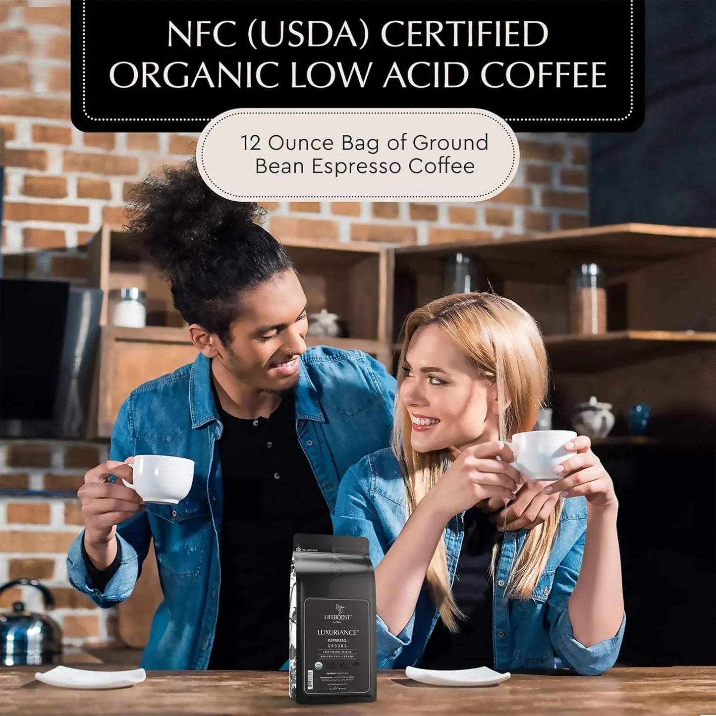 Organic Espresso Ground Coffee - Non-Gmo Low Acid Single Origin USDA Shade Grown Organic Espresso Coffee - Third Party Tested for Mycotoxins & Pesticides 12Oz Bag