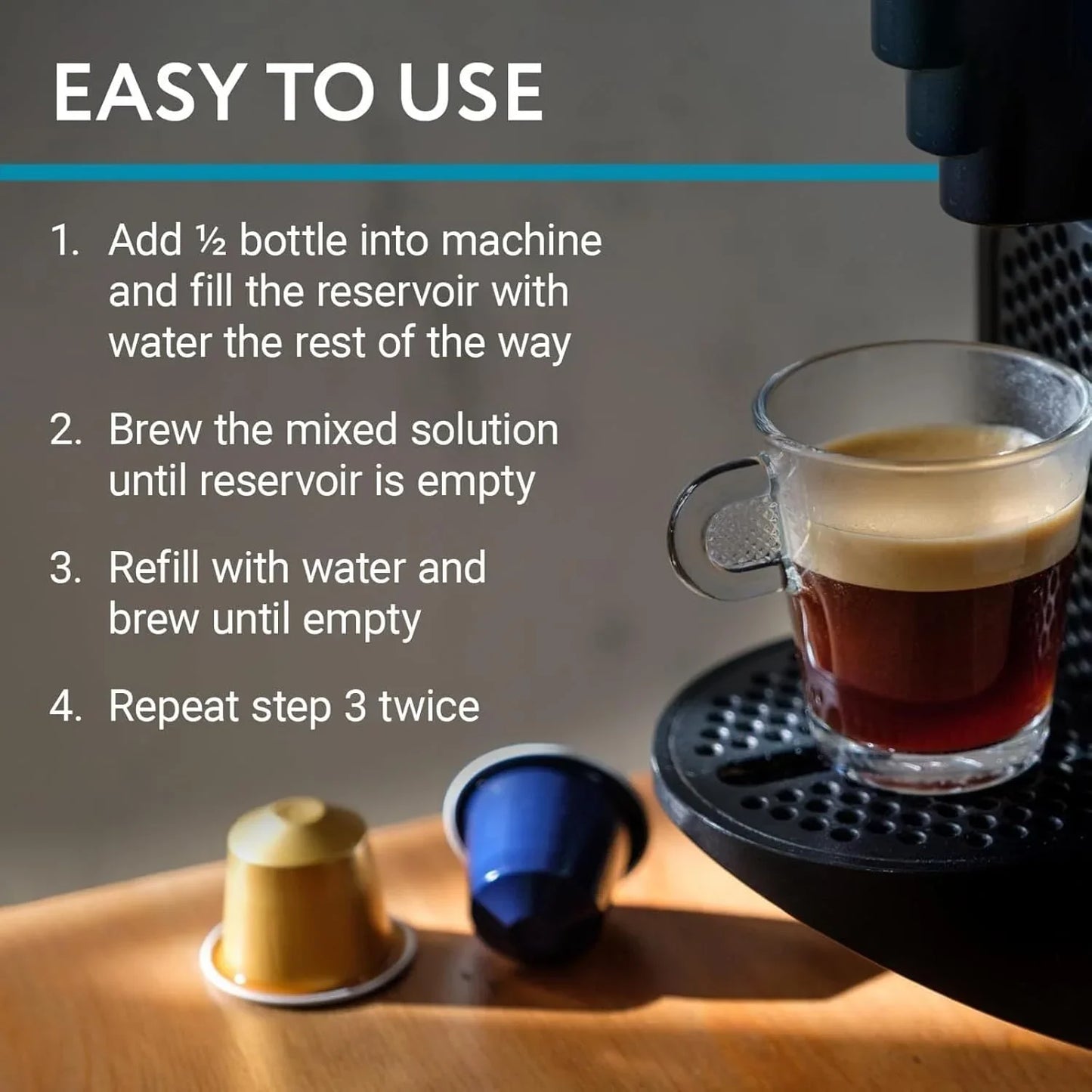 Descaler (2 Pack, 2 Uses per Bottle) - Made in the USA - Universal Descaling Solution for Keurig, Nespresso, Delonghi and All Single Use Coffee and Espresso Machines