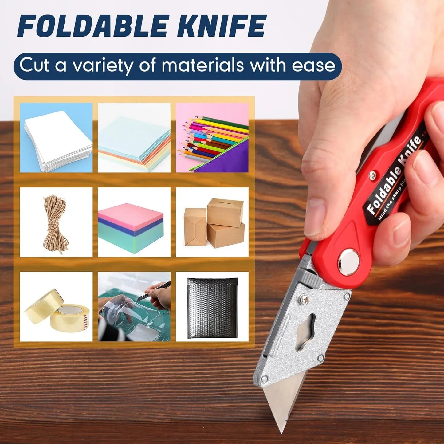 40 Pcs Folding Utility Knives Bulk with 80 Replacement Blades Heavy Duty Box Cutter with Safety Lock Folding Utility Razor Knives Retractable Mechanism Paper Cutter, Multicolor