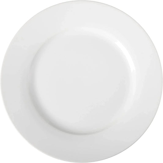 6-Piece White Dinner Plate Set, Microwave and Dishwasher Safe for Everyday Use, 10.5 Inches