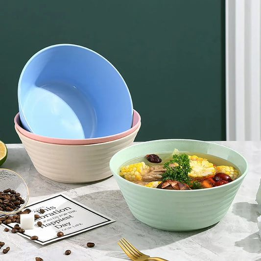 Unbreakable Cereal Bowls 50OZ Microwave and Dishwasher Safe BPA Free Eco Friendly Wheat Straw Bowl Assorted Color Dessert Bowls for Serving Soup Oatmeal Pasta and Salad(Set of 4)