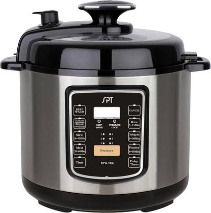 EPC-13C Electric Pressure Cooker with Quick Release Button, 6.5 Quart, Stainless Steel