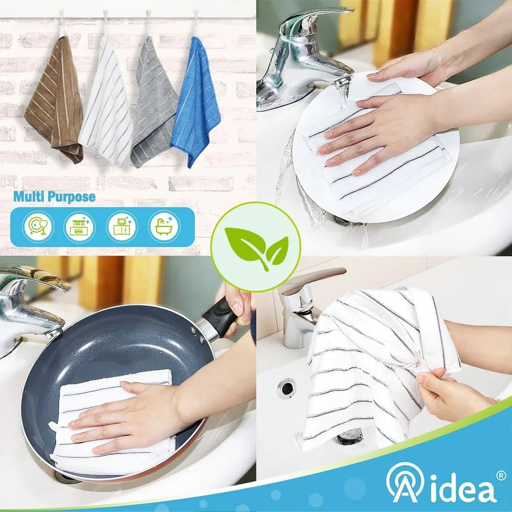 Kitchen Towels, Absorbent Dish Cloth for Kitchen, Soft Dish Towels for Home, Multi-Purpose Cloths for Household Cleaning and Drying-8Pk, 12”X12”