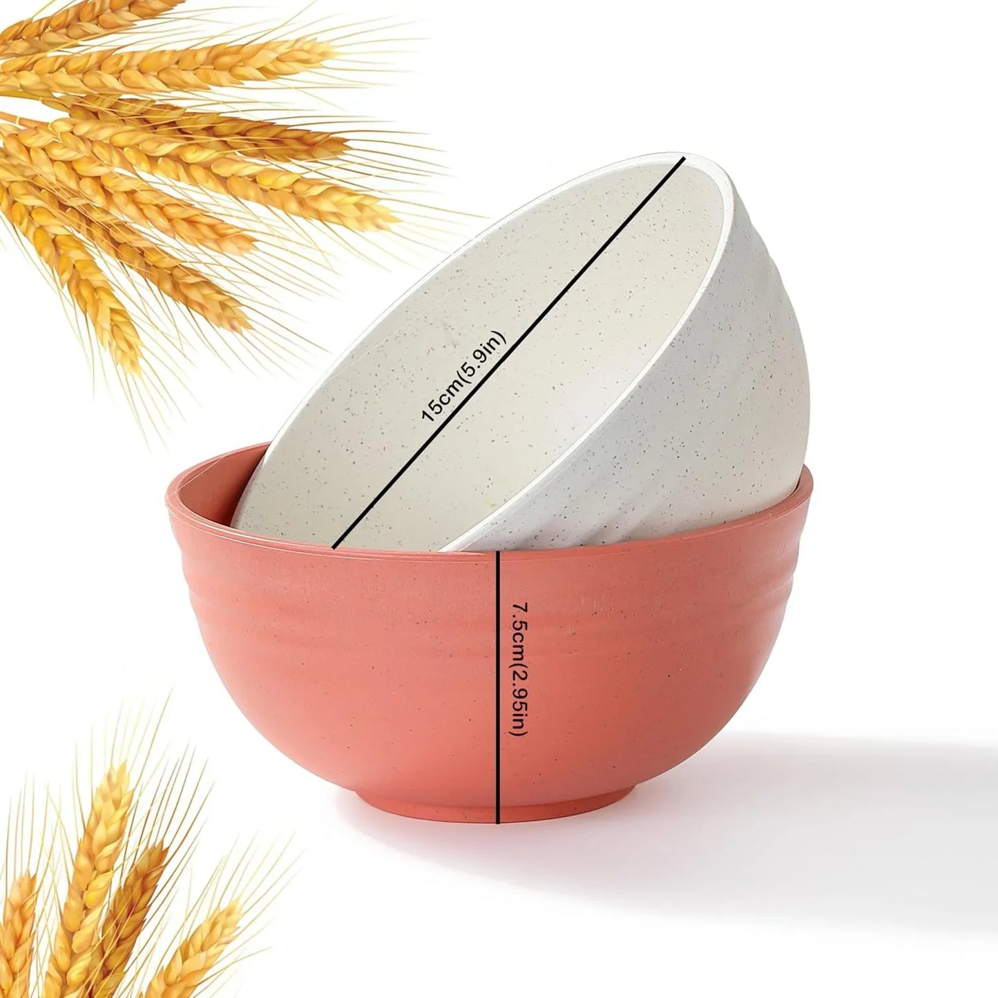 8PCS Cereal Bowl,  Unbreakable Wheat Straw Cereal Bowls, Microwave & Dishwasher Safe Kitchen Bowls for Cereal, Snack, Soup, Salad and Rice, Multicolors, BPA Free, 26Oz (Ser of 8)