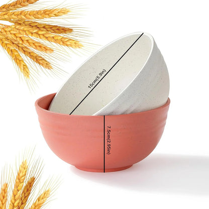 8PCS Cereal Bowl,  Unbreakable Wheat Straw Cereal Bowls, Microwave & Dishwasher Safe Kitchen Bowls for Cereal, Snack, Soup, Salad and Rice, Multicolors, BPA Free, 26Oz (Ser of 8)