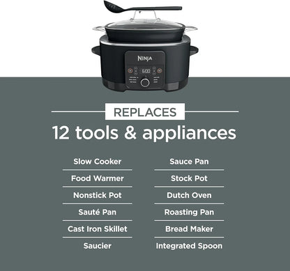 ® 12-In-1 Possiblecooker™ plus | 8.5-Qt - Sous Vide & Proof Multi-Cooker | Slow Cooker, Dutch Oven & More | Glass Lid & Integrated Spoon | Nonstick | Oven Safe Pot to 500°F | Black | MC1010