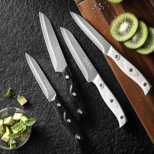4PCS Paring Knife - 4/4.5 Inch Fruit and Vegetable Paring Knives - Ultra Sharp Kitchen Knife - Peeling Knives - German Stainless Steel-Abs Handle