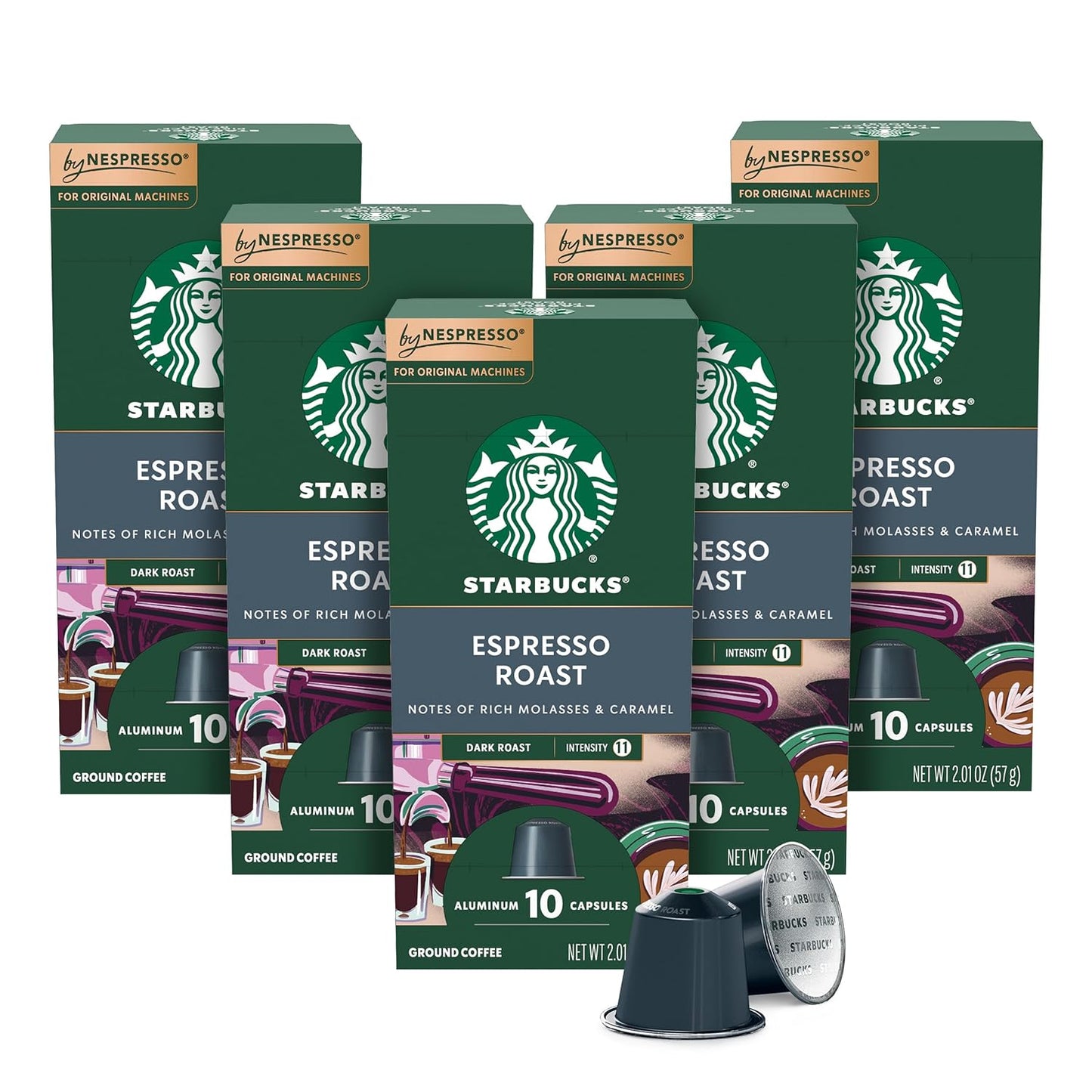 by Nespresso Original Line Dark Roast Espresso, 50-Count Espresso Pods
