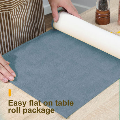 Wipeable Table Runner, Thick Farmhouse Dresser Runner, Rustic for Kitchen, Bedroom, Living Room, Indoor and Outdoor (72'', Blue Grey)