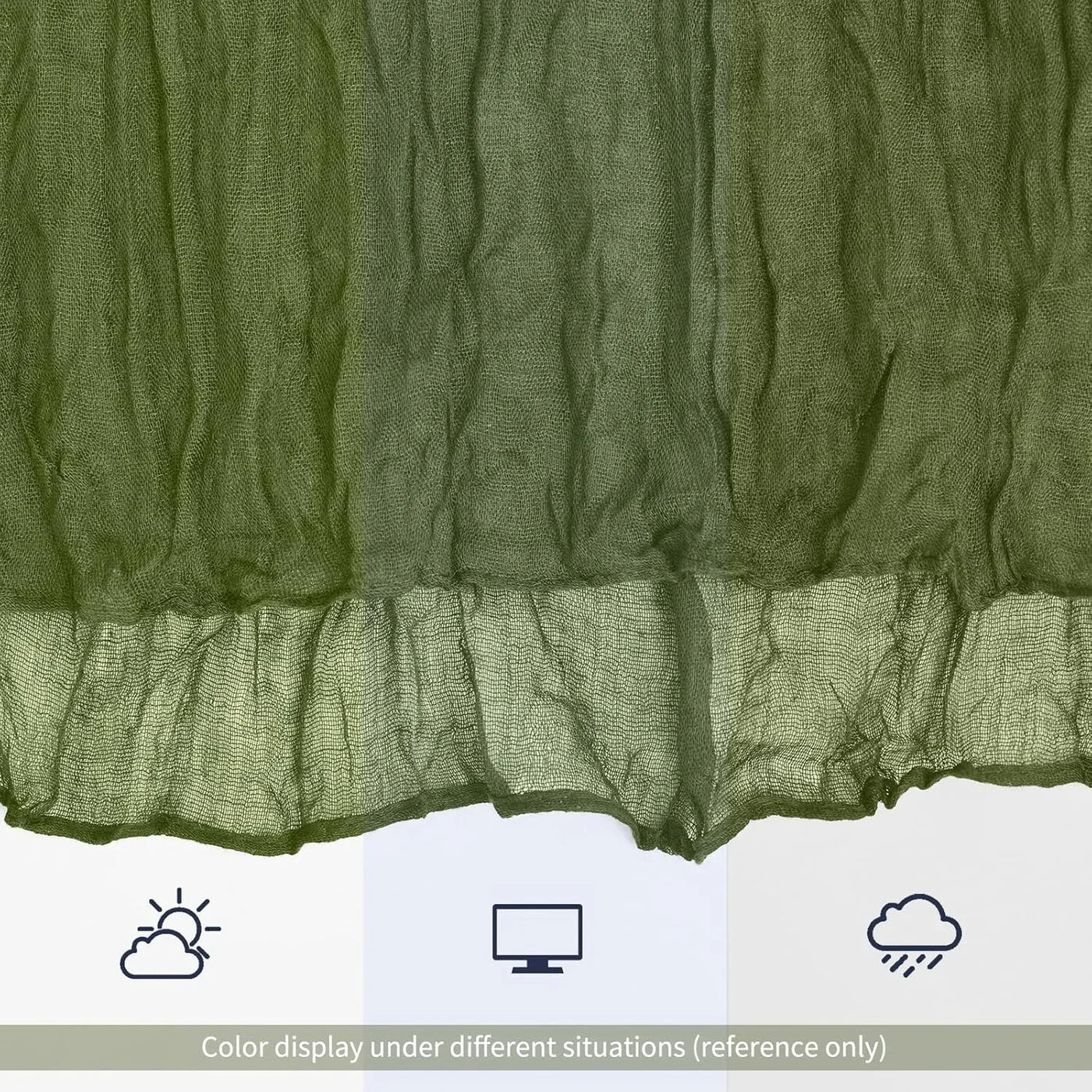 12 Pack Olive Green Table Runner 10Ft Cheesecloth Table Runner Rustic Gauze Table Runners Romantic Long Sheer Fabric Cheese Cloth Table Runners for Wedding Party Bridal Baby Shower