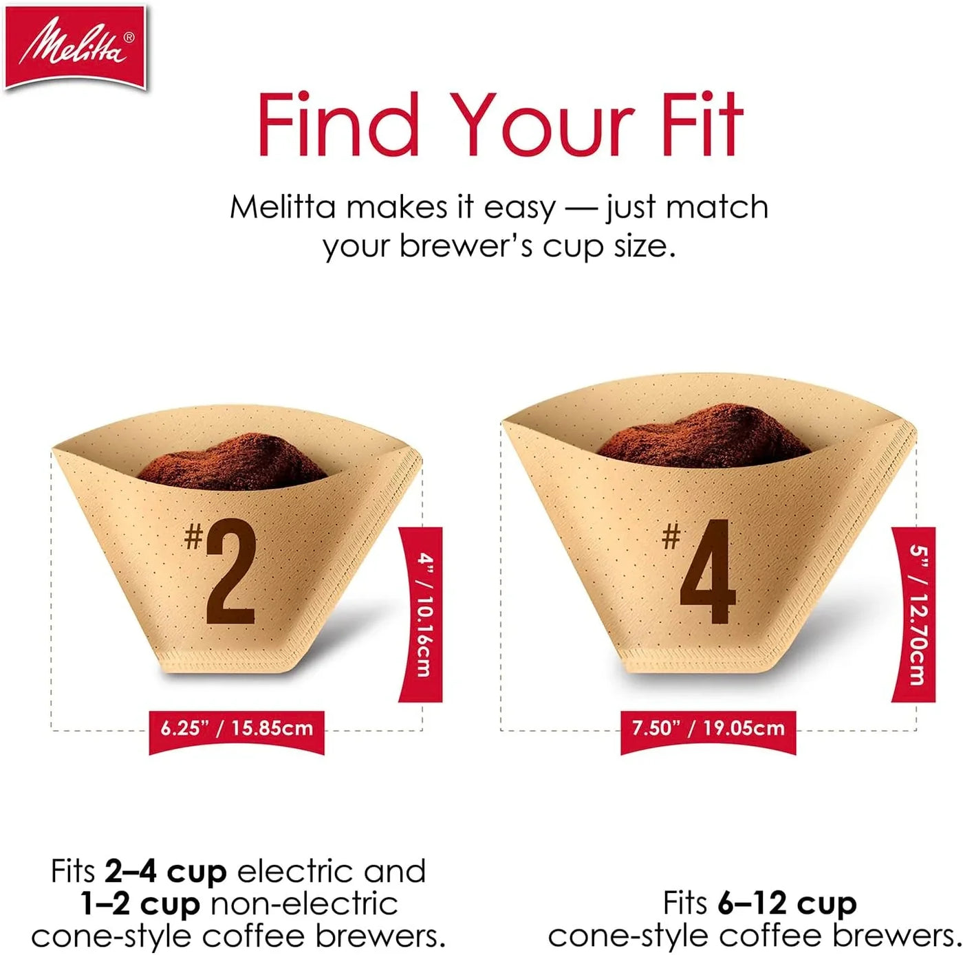 #4 Cone Coffee Filters, Natural Brown, 100 Count (Pack of 3), 300 Total Filters - Fits All 8-12 Cup Cone Coffee Makers and Pour-Overs, Compostable, Tear-Resistant