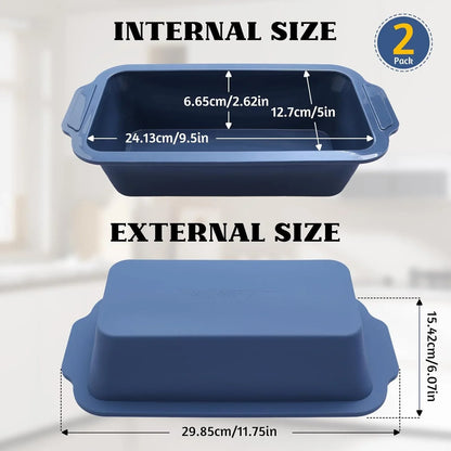 Bread Pan for Homemade Bread：9.5 X 5 Inch Silicone Loaf Pan for Baking with Metal Frame - Nonstick Banana Loaf Tin Tray for Sandwich Sourdough Pumpkin Sour Dough - for Oven Kitchen Home Bakers