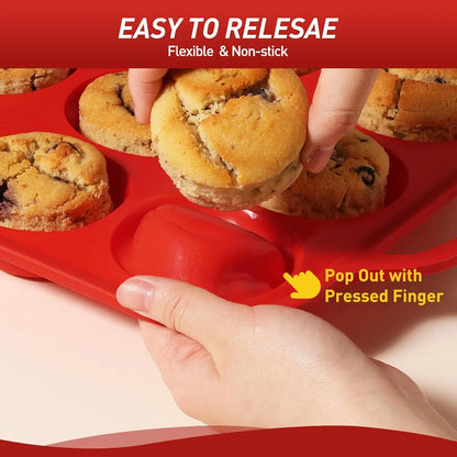 2 Packs 12 Cups Silicone Muffin Pan for Baking with Metal Reinforced Frame Regular Size Cupcake Pan Tray Egg Bites Silicone Cookie Molds Muffin Tin Tart Pans Sheet Set for Oven Dishwasher Safe