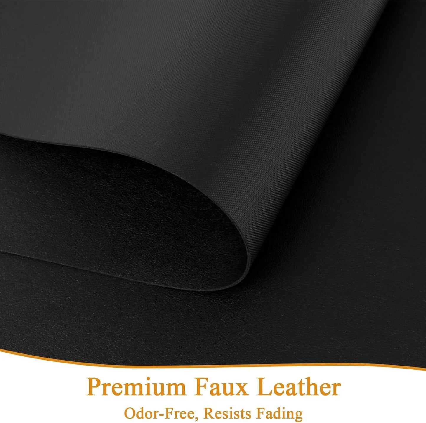Placemats Set of 6 Faux Leather Waterproof Leakproof Wipeable PU Non-Slip Vinyl Place Mats Heat Resistant Table Mats for Kitchen Dining Table Indoor Outdoor, Black