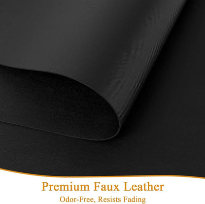 Placemats Set of 6 Faux Leather Waterproof Leakproof Wipeable PU Non-Slip Vinyl Place Mats Heat Resistant Table Mats for Kitchen Dining Table Indoor Outdoor, Black