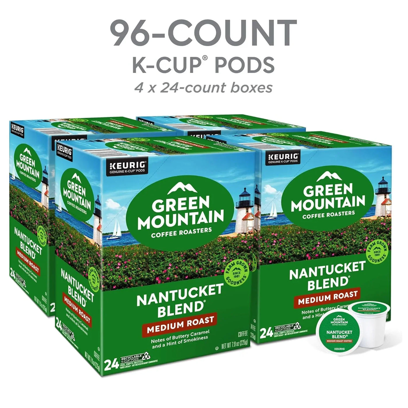 Nantucket Blend Keurig Single-Serve K-Cup Pods, Medium Roast Coffee, 96 Count