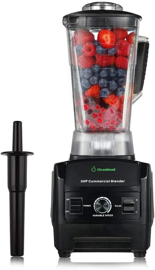 Commercial Blender with 5-Year Full Warranty - 1800W, 3HP, 64Oz High-Performance Professional Countertop Blender with Stainless Steel Blades