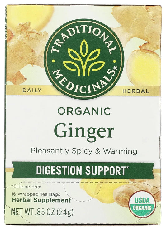 Tea, Organic Ginger, Healthy Digestion, Pleasantly Spicy & Warming, 16 Tea Bags