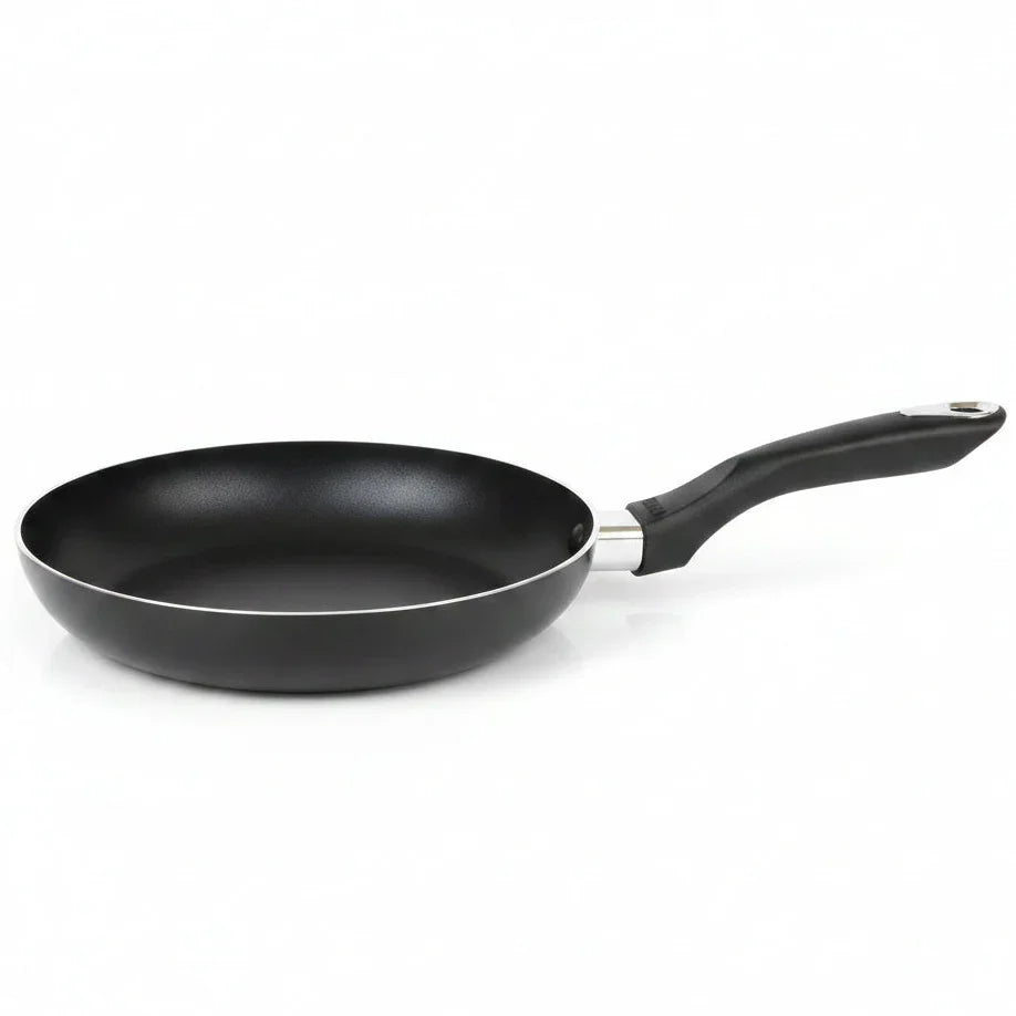 8In Bistro Aluminum Nonstick Fry Pan with Cool Touch Handle, Small Skillet for Eggs, Omelets, Sauteing, and Everyday Cooking, Black
