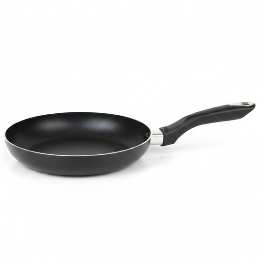 8In Bistro Aluminum Nonstick Fry Pan with Cool Touch Handle, Small Skillet for Eggs, Omelets, Sauteing, and Everyday Cooking, Black