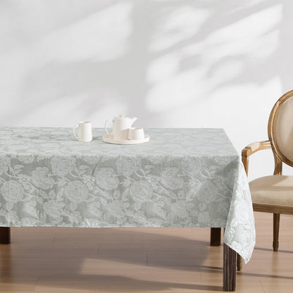 Annaleigh Tablecloth Jacquard Fabric, Wrinkle Resistant for Dining, Holiday, Party, Wedding or Banquet, 60" X 120", Sage