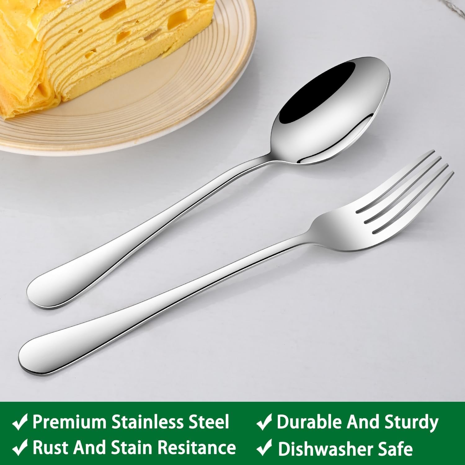 Dinner Forks,8-Piece 8 Inches Stainless Steel Table Fork,Dishwasher Safe Flatware Forks,Food Grade Mirror Polishing Silverware Main Fork for Home,Restaurant or Hotel
