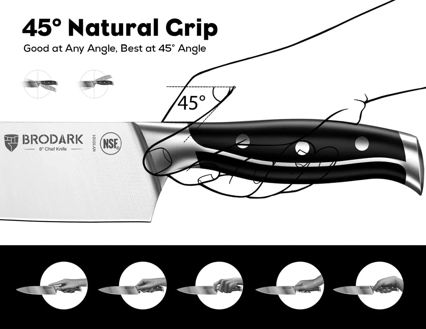 Kitchen Knife Set: Full Tang 15 Pcs Professional Chef Knife Set with Sharpener, Razor-Sharp Knives Set for Kitchen, German Stainless Steel Knife Block Set, Gift Box for Men Women