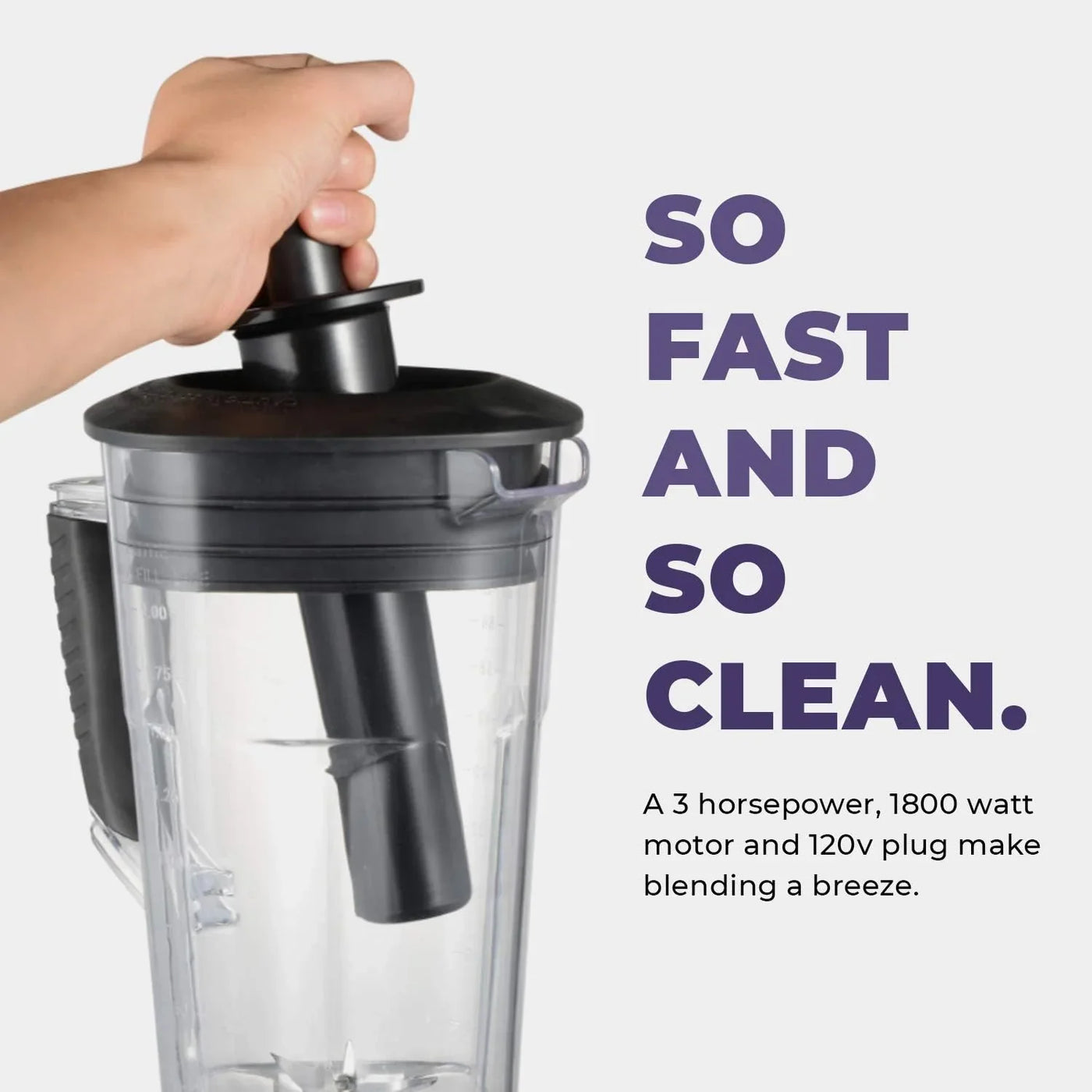 Commercial Blender with 5-Year Full Warranty - 1800W, 3HP, 64Oz High-Performance Professional Countertop Blender with Stainless Steel Blades