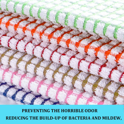 Kitchen Towels and Dishcloths Set, 16 X 25 12 12, Set of Bulk Cotton Dish for Washing Dishes Rags Everyday Cooking Baking