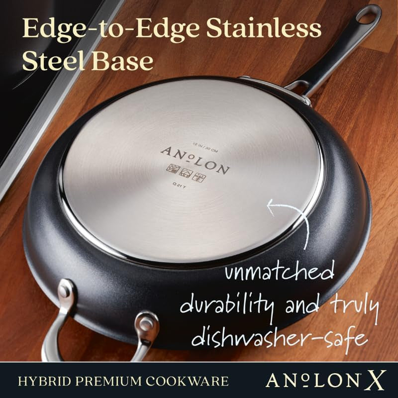 X Hybrid Nonstick Cookware Induction / Pots and Pans Set, 10 Piece - Dark Gray