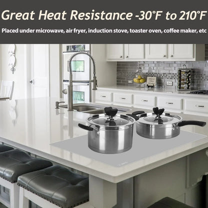 Extra Large Silicone Mat 36" X 24" Place Mats, Heat Resistant Mat for Kitchen Countertop Protector, Thick Placemats Washable Silicone Mats for Kitchen Counter Mat Dining Table Mat, Grey,