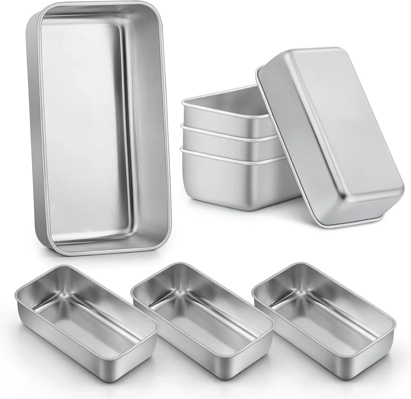 Loaf Pans 9X5 Inch, 8 Pack Bread Pans for Baking, Stainless Steel Baking Pans, Loaf Tins for Homemade Bread Brownies and Pound Cakes, Dishwasher Safe