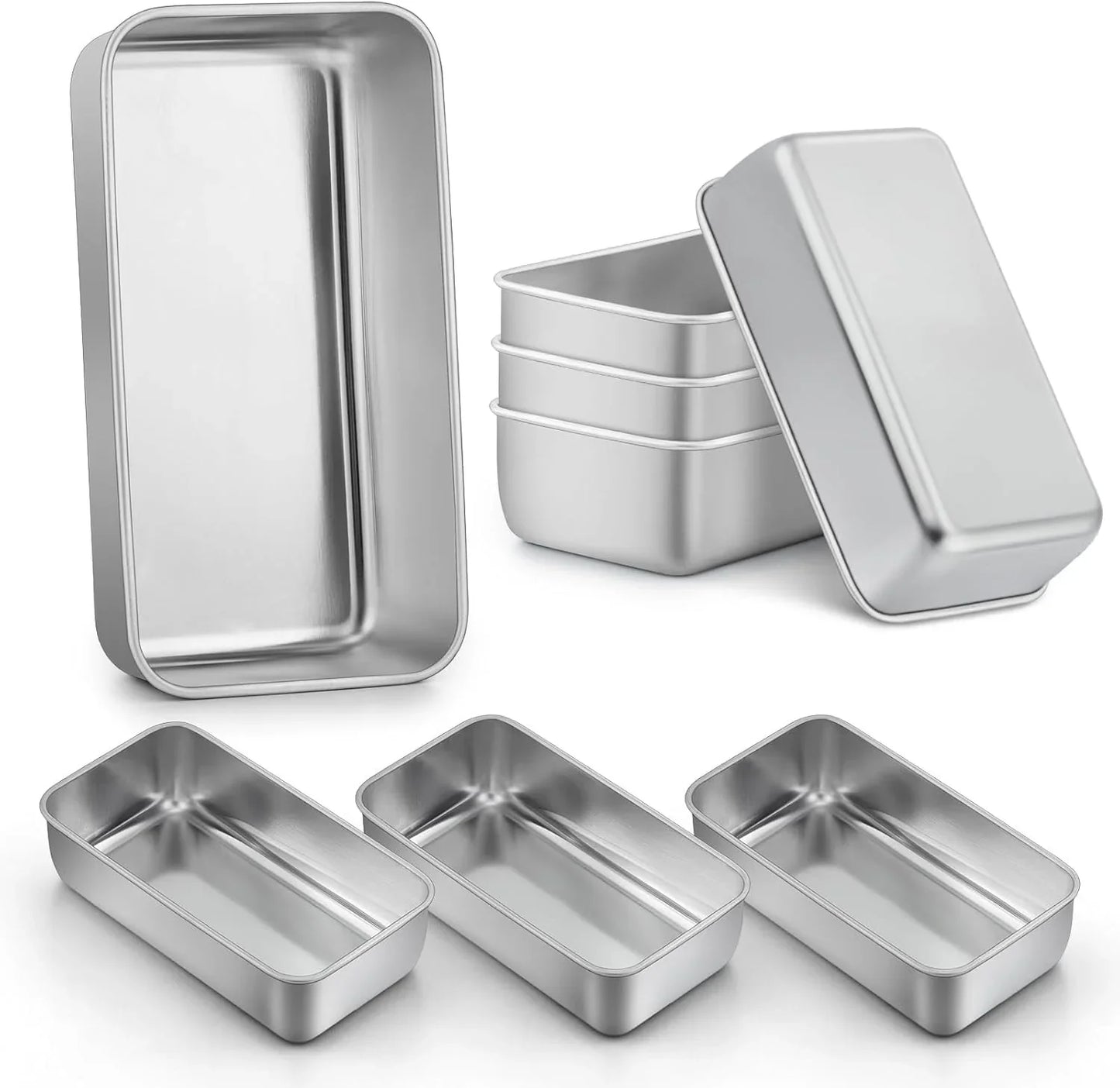 Loaf Pans 9X5 Inch, 8 Pack Bread Pans for Baking, Stainless Steel Baking Pans, Loaf Tins for Homemade Bread Brownies and Pound Cakes, Dishwasher Safe