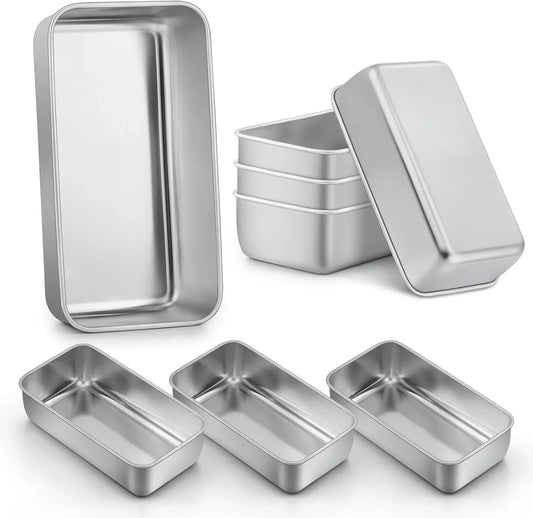Loaf Pans 9X5 Inch, 8 Pack Bread Pans for Baking, Stainless Steel Baking Pans, Loaf Tins for Homemade Bread Brownies and Pound Cakes, Dishwasher Safe