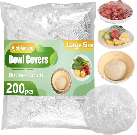 200Pcs Bowl Covers Bread Proofing Reusable Large Shower Caps for Sourdough Bread Baking Rising Elastic Plastic Wrap for Food Keep Food Fresh Outdoor Keeping Bags