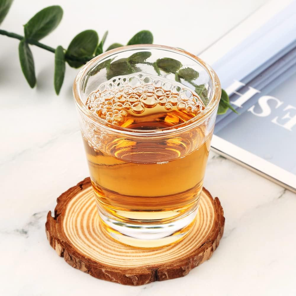 Heavy Base Shot Glasses, 1.5 Oz Sets of Clear Shot Glass (2 Pack), Measuring Cup for Espresso, Liquid, and Wine - Heavy Glass (Glass, 2Pack)