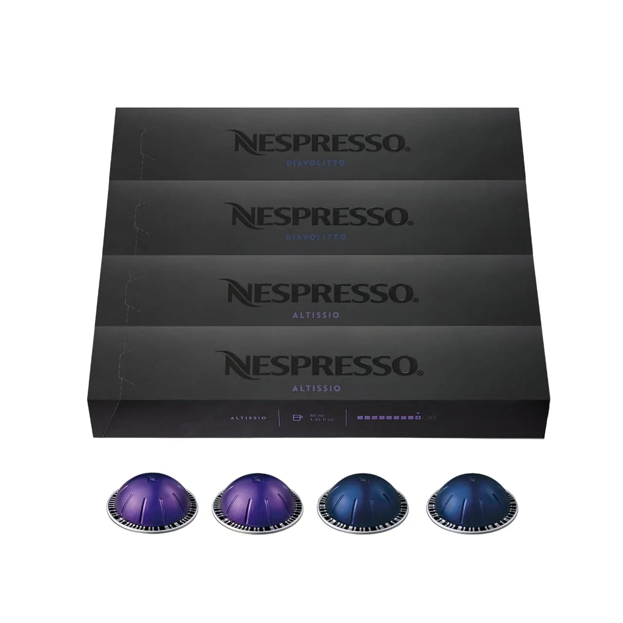Capsules Vertuo, Espresso Bold Variety Pack, Medium and Dark Roast Espresso Coffee, 40-Count Espresso Pods, Brews 1.35Oz.