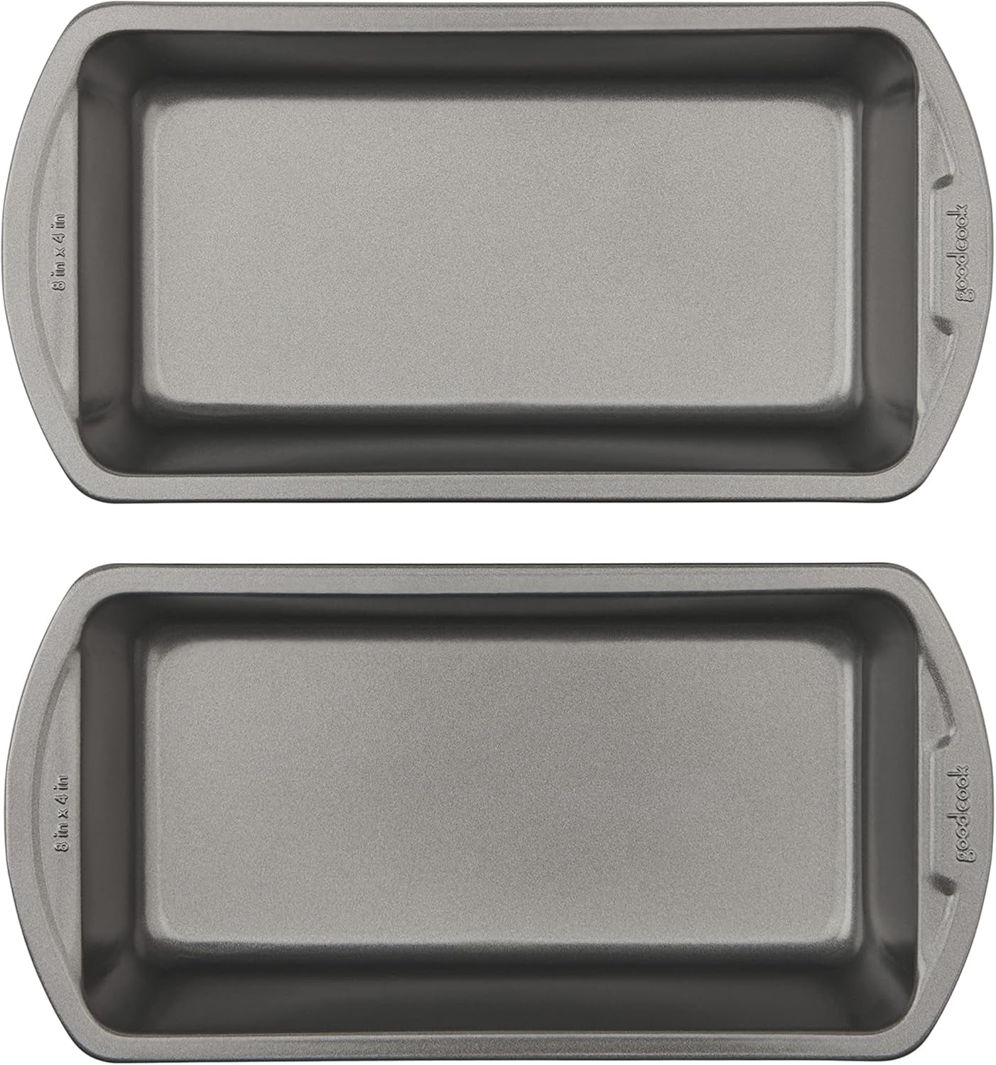 Nonstick Loaf Pan 8 X 4-Inch Heavy-Duty Steel Bakeware with Easy-Clean Non-Stick Coating, Oven & Dishwasher Safe Pan for Meatloaf Breads Lasagnas Casseroles & More, Set of 2, Gray