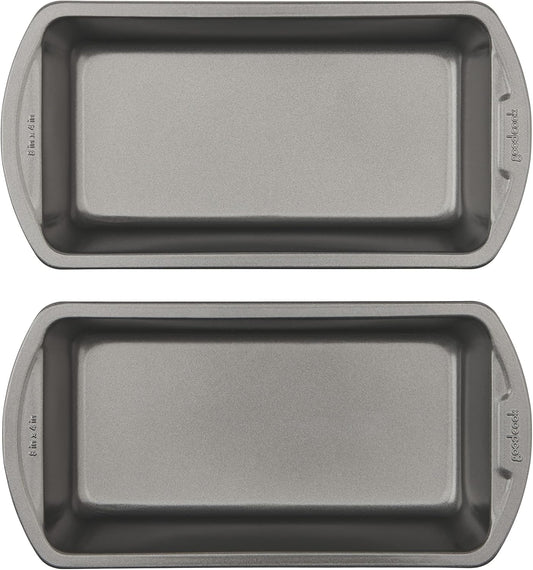 Nonstick Loaf Pan 8 X 4-Inch Heavy-Duty Steel Bakeware with Easy-Clean Non-Stick Coating, Oven & Dishwasher Safe Pan for Meatloaf Breads Lasagnas Casseroles & More, Set of 2, Gray