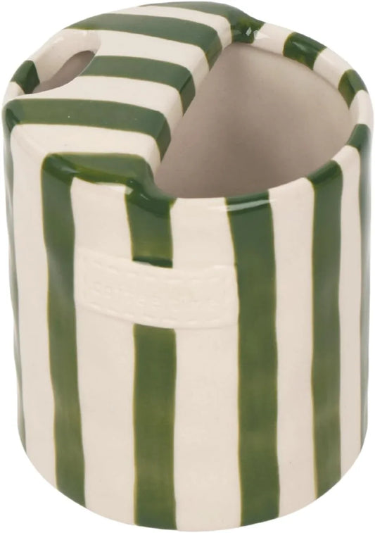 Coffee Mug Espresso Cup 10Oz Ceramic Coffee Mugs Porcelain Coffee Cup Hand-Painted Striped Art Multiple Use for Kitchen, Dining-Green