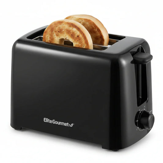 2-Slice Cool Touch Toaster – 6 Browning Levels, Extra Wide 1.25” Slots for Bagels & Thick Bread, Cancel Function, Compact, ETL Certified, Black