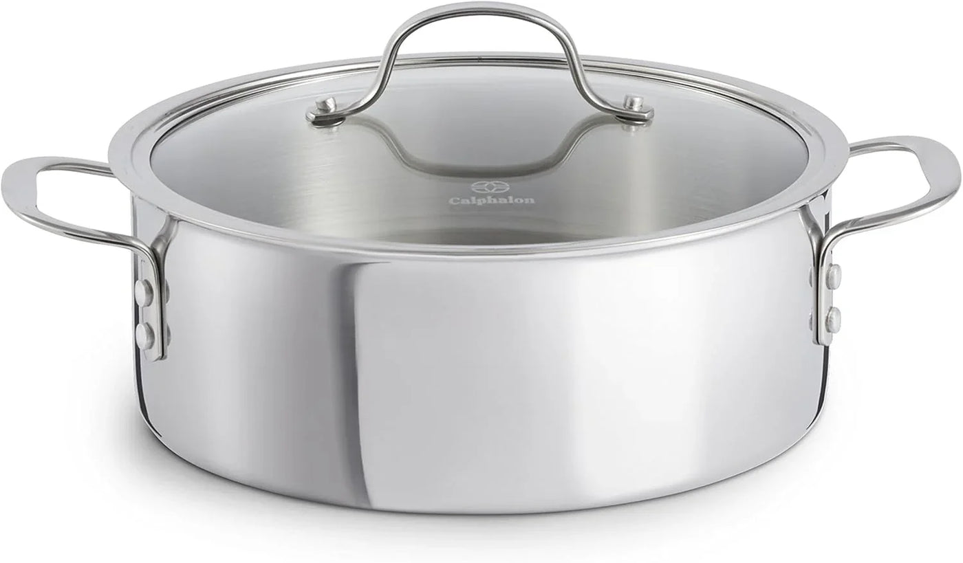 Tri-Ply Stainless Steel Cookware, Dutch Oven, 5-Quart
