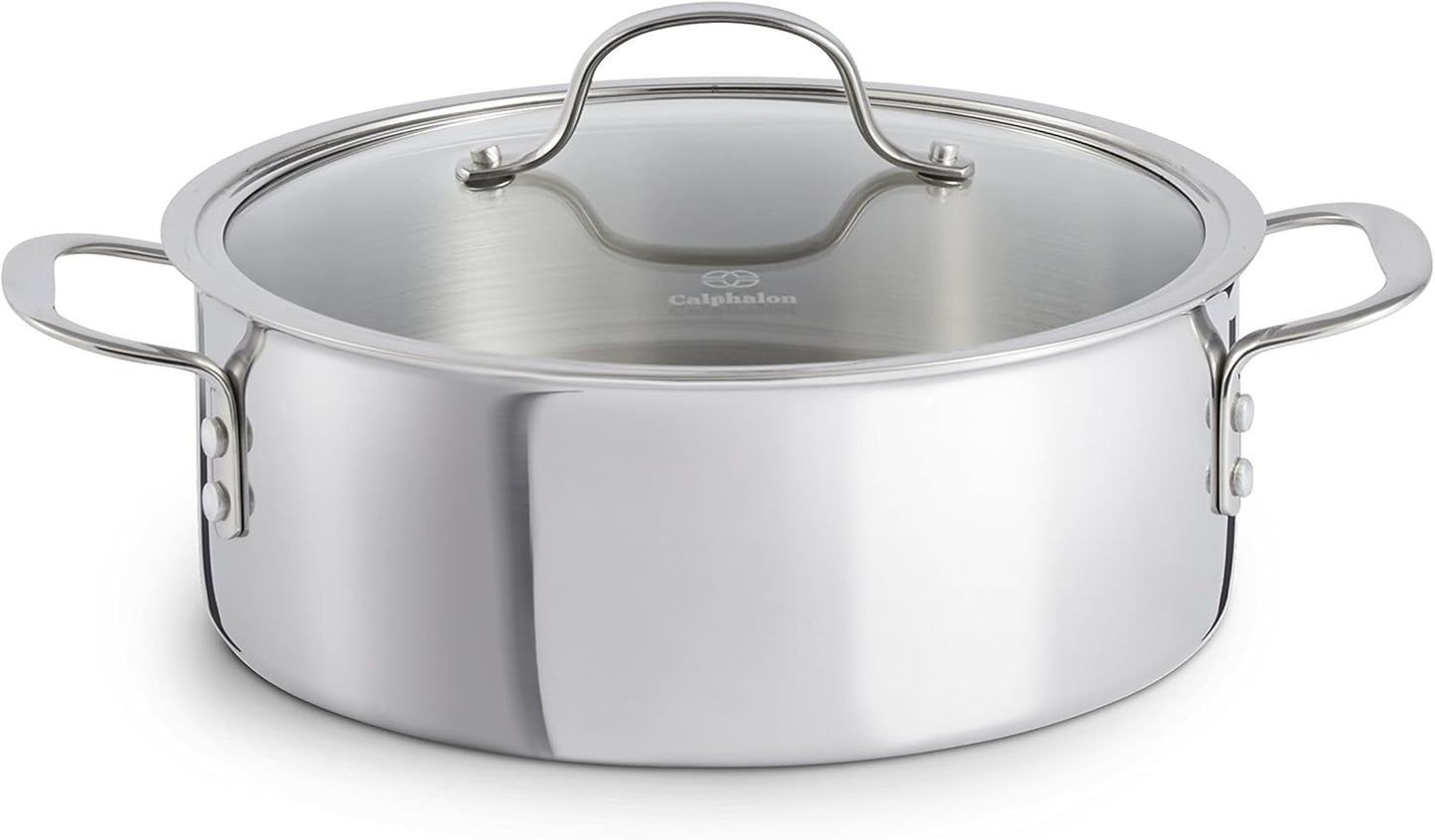 Tri-Ply Stainless Steel Cookware, Dutch Oven, 5-Quart