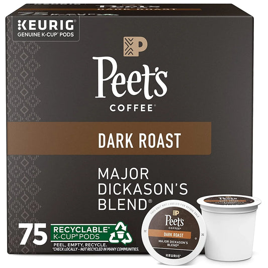, Dark Roast Keurig K-Cup Pods, 100% Arabica Coffee - Major Dickason'S Blend 75 Count (1 Box of 75 Pods)