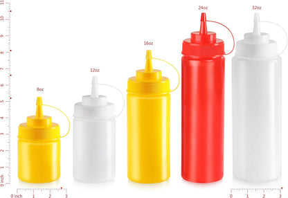 32 Oz Clear Squeeze Bottle, Wide Mouth, Pack of 6