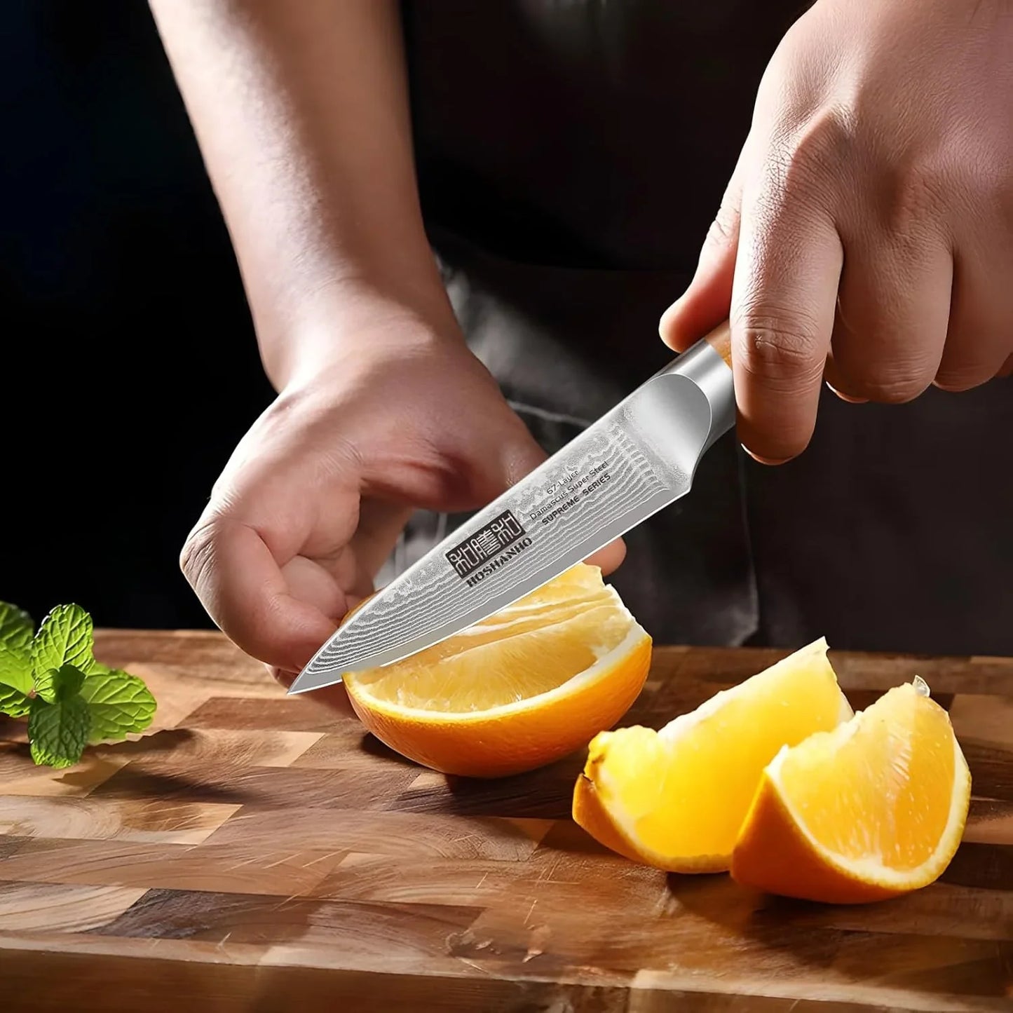 Damascus Paring Knife 3.75 Inch, Professional 67 Layers Damascus Super Steel Small Fruit Knife, Super Sharp Hand Forged Japanese Paring Knife