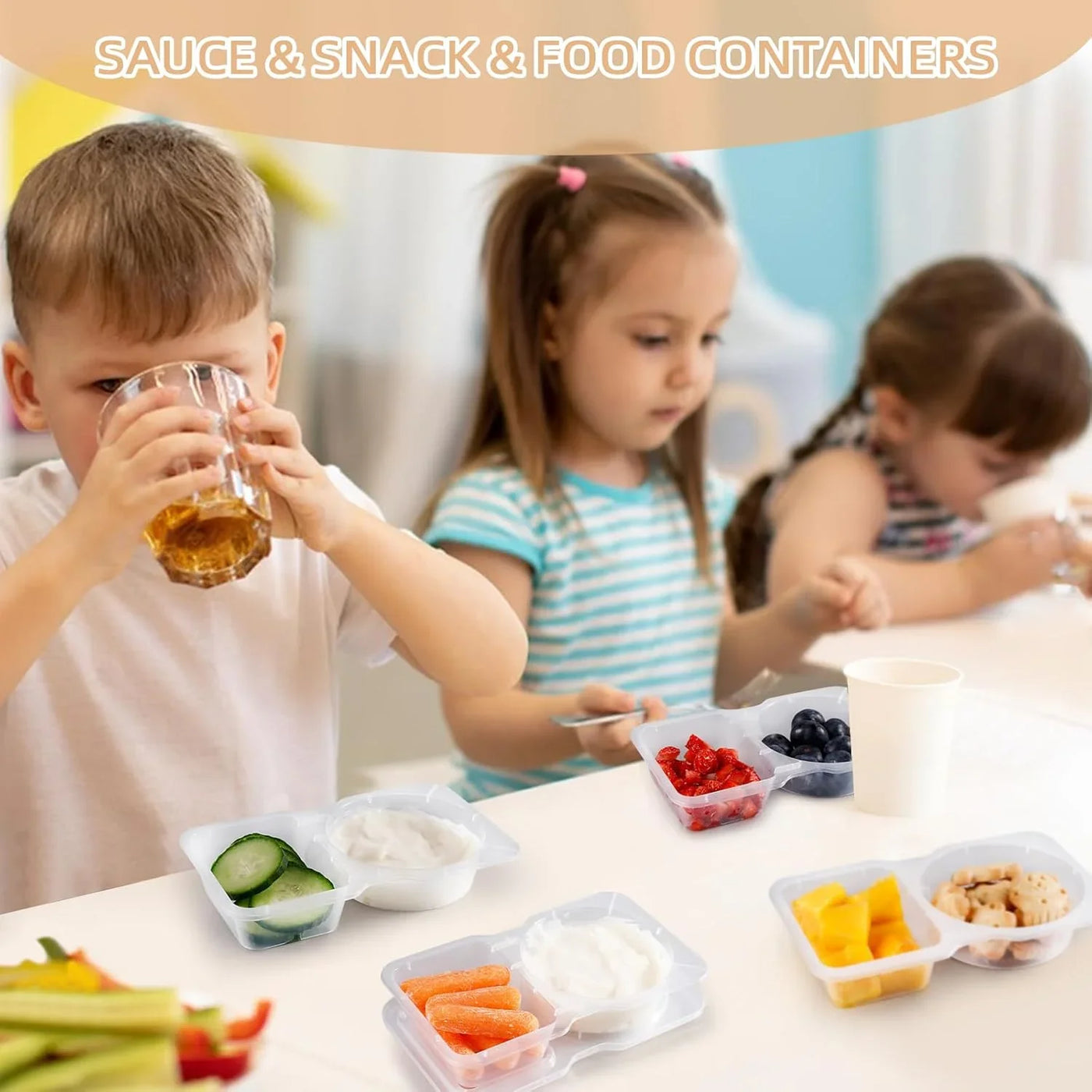 Reusable Snack Containers with Lids: Snack Pack Containers 20Pcs - Snackle Box Container Portion Control - Meal Prep Containers - Double Compartment Snack Containers for Travel - Camping Essentials