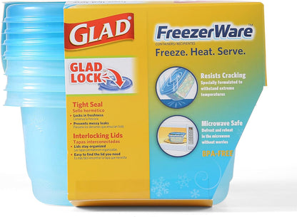 Food Storage Containers -  Freezerware Container - Small - 24 Ounce - 4 Containers